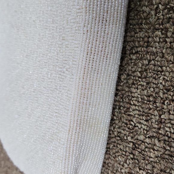 Vintage Needlepoint Petit Point Tapestry Framed Kiss-lock Beaded White Bag 7x9 - Picture 6 of 8